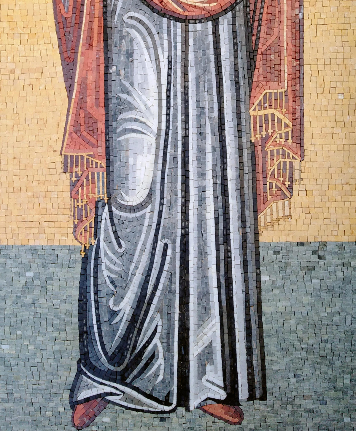 32"x69" Mother Mary and Baby Jesus Mosaic –Byzantine Christian Decor, Customization available