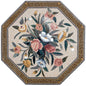 Handmade Marble Mosaic: Roses Bouquet Decorative Tile (48" x 48")