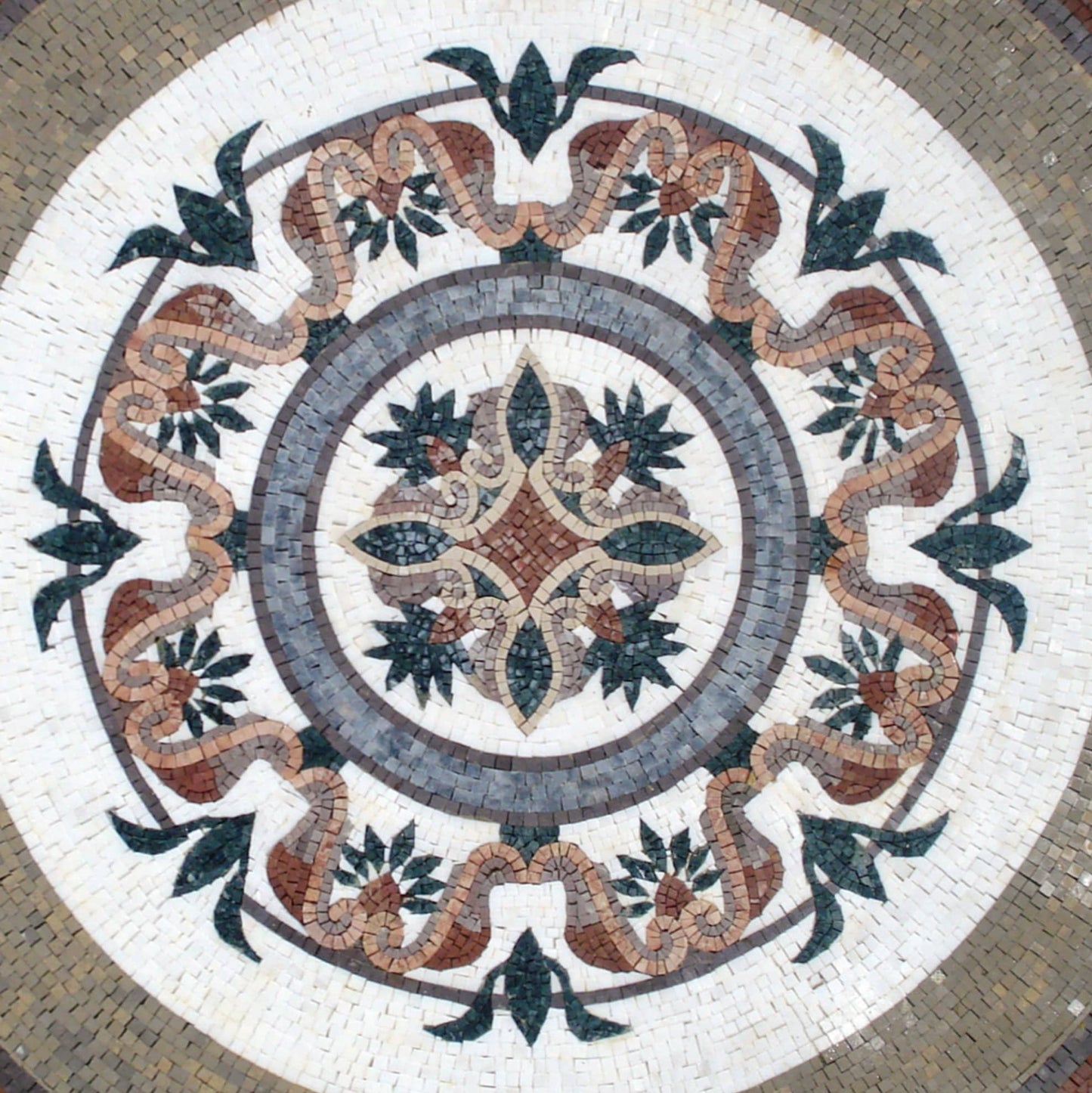 48” GEOMETRICAL FLORAL TILES | Square Shape Floral Tiles For Living Room Floor | Tiles For Interior And Outdoor Entry Floor And Wall
