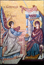 Handmade Marble Mosaic Wall Art: Annunciation, Angel Gabriel & Mary