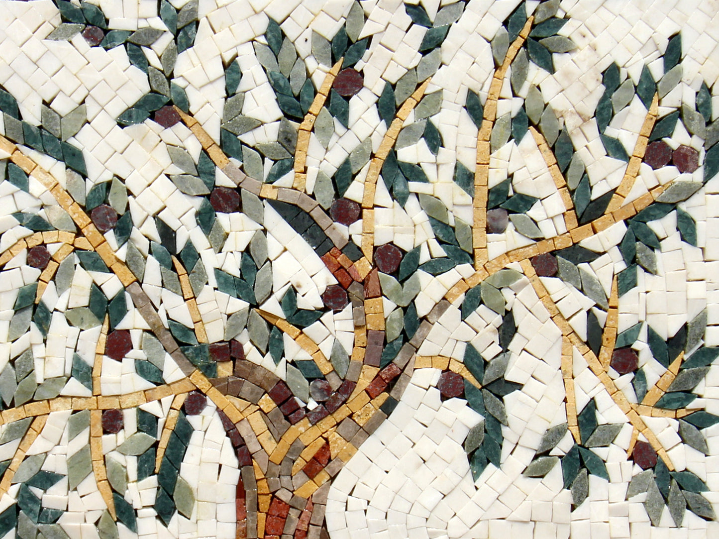 OLIVE TREE MOSAIC - Backsplash Marble Mosaic Tiles. Customization. Handcrafted Roman Mosaics