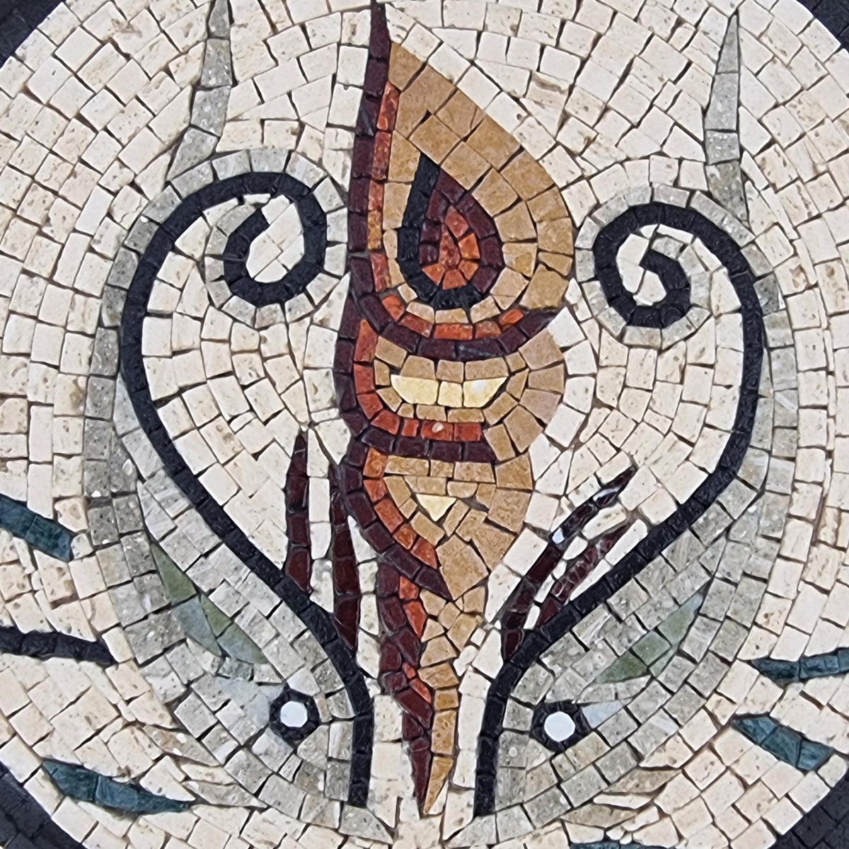 16-Inch Fish Mosaic Medallion – Custom Handmade Marble Tile Art, Customization available