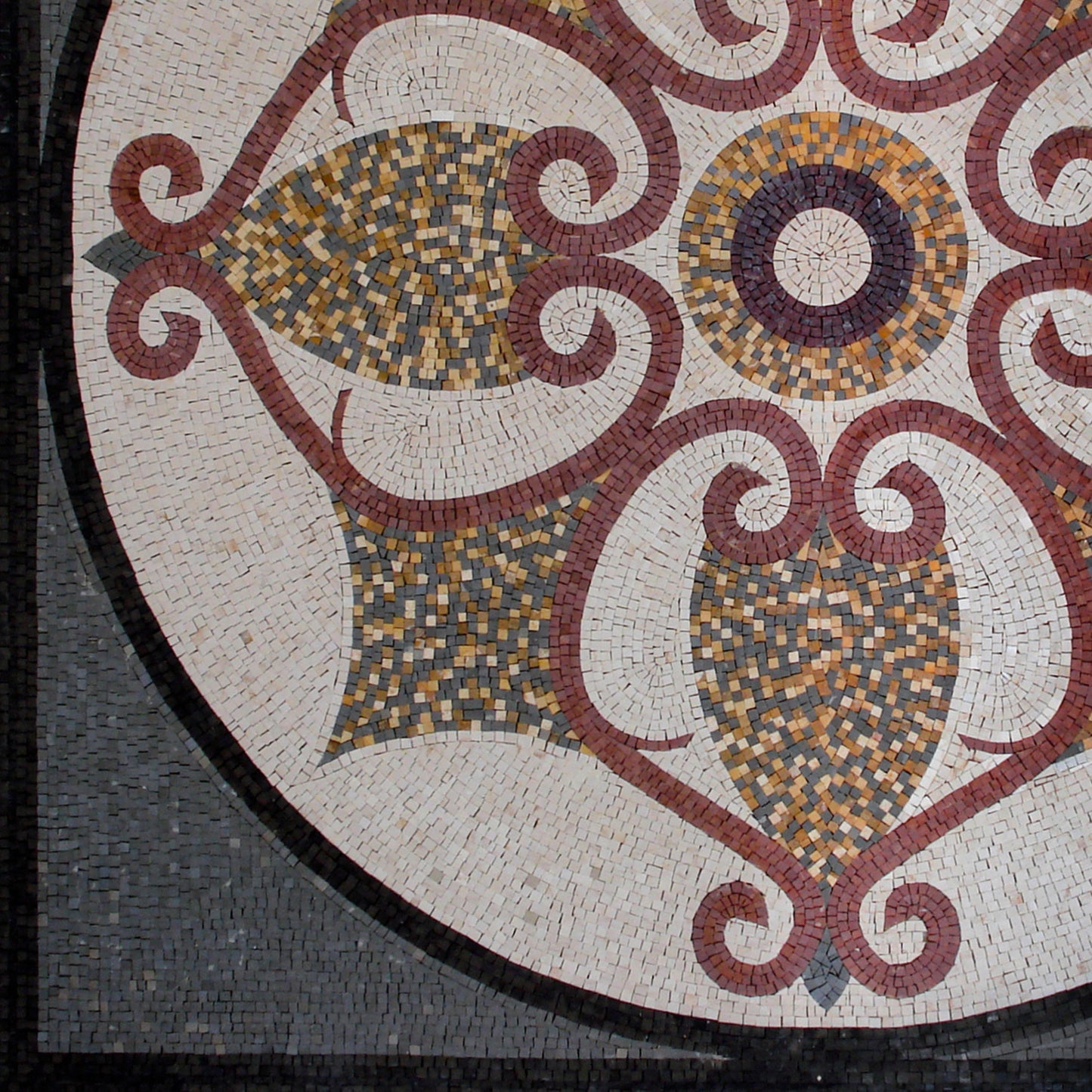 40" Handmade Geometric Marble Mosaic Tile Medallion