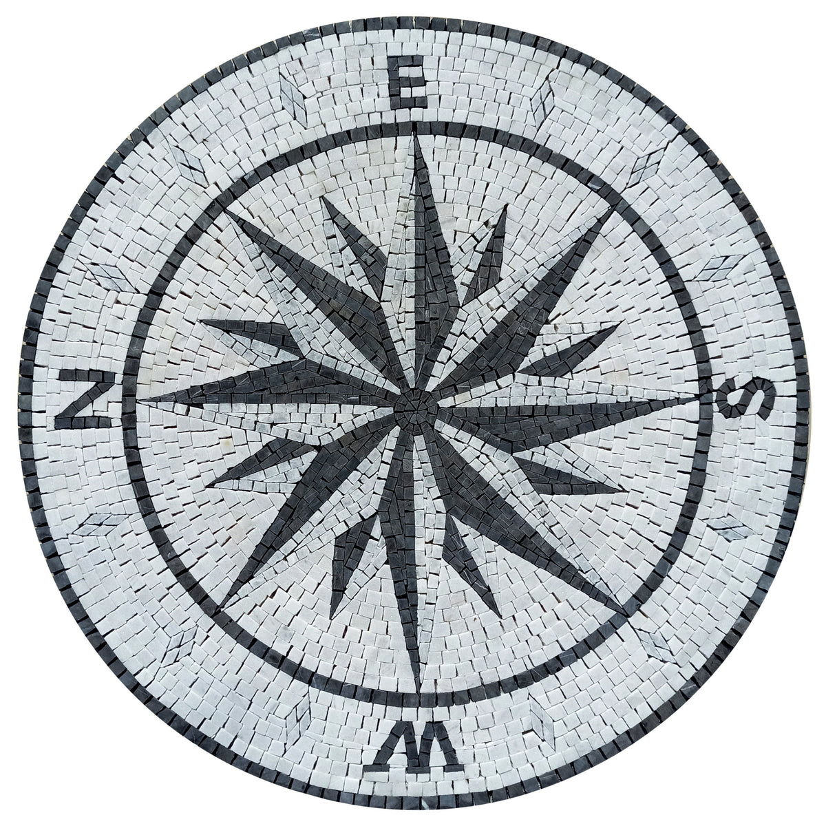 Handmade Compass Marble Mosaic Tile: Bathroom, Pool Medallion Art