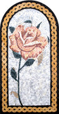 Handmade Pink Rose Marble Mosaic Wall Art: Floral Home Decor (36” x 18”)