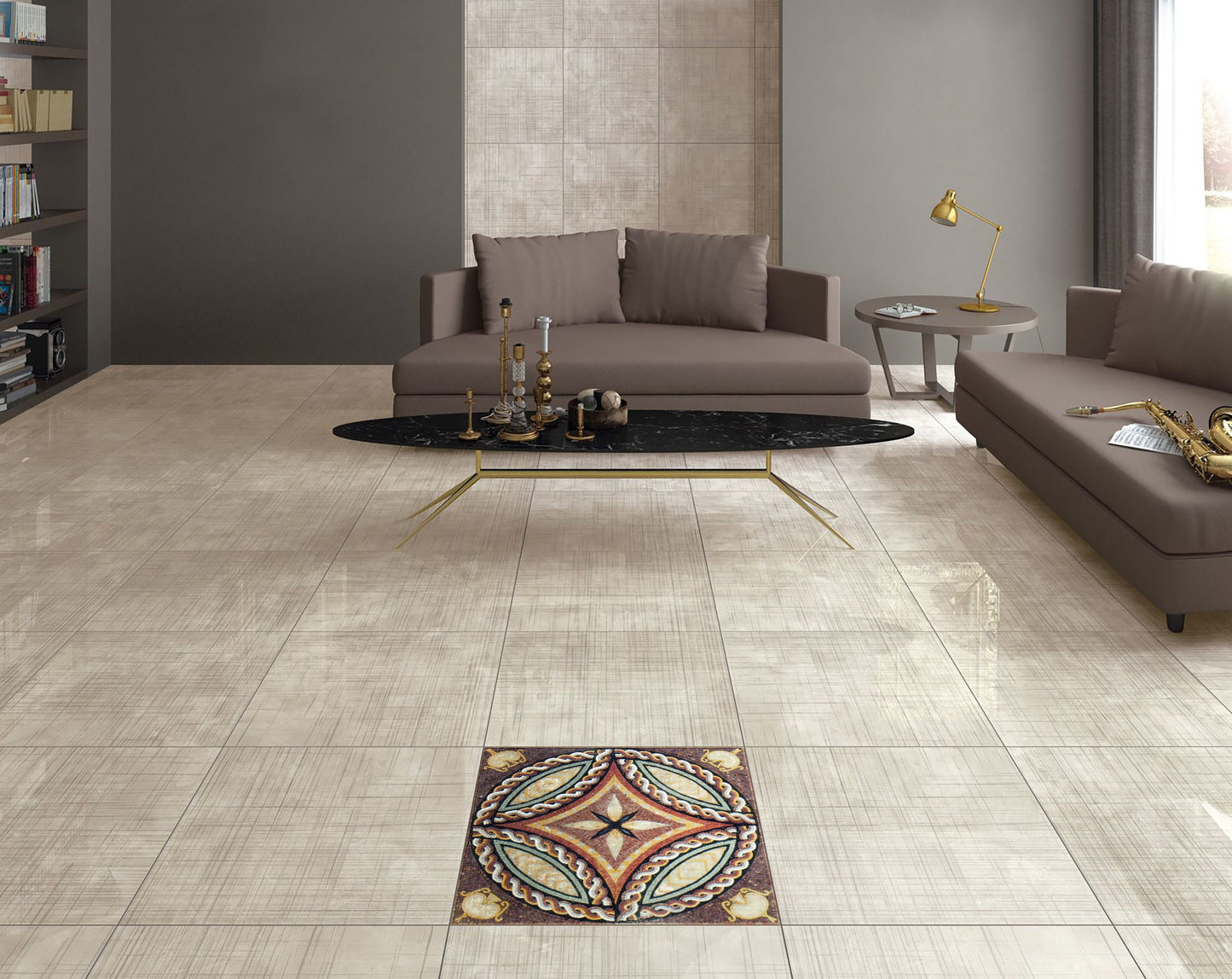 32” MEDALLION MOSAIC TILES | Square Inlay Art Mosaic Tiles For House Warming | Marble For Interior And Outdoor Hallway Entry And Walls