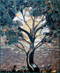 Handmade Marble Mosaic: Botanical Tree Wall Art (44” x 36”)