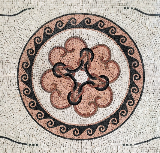 Handmade Floral Marble Mosaic Rug: Home Decor Mat (72” x 40")