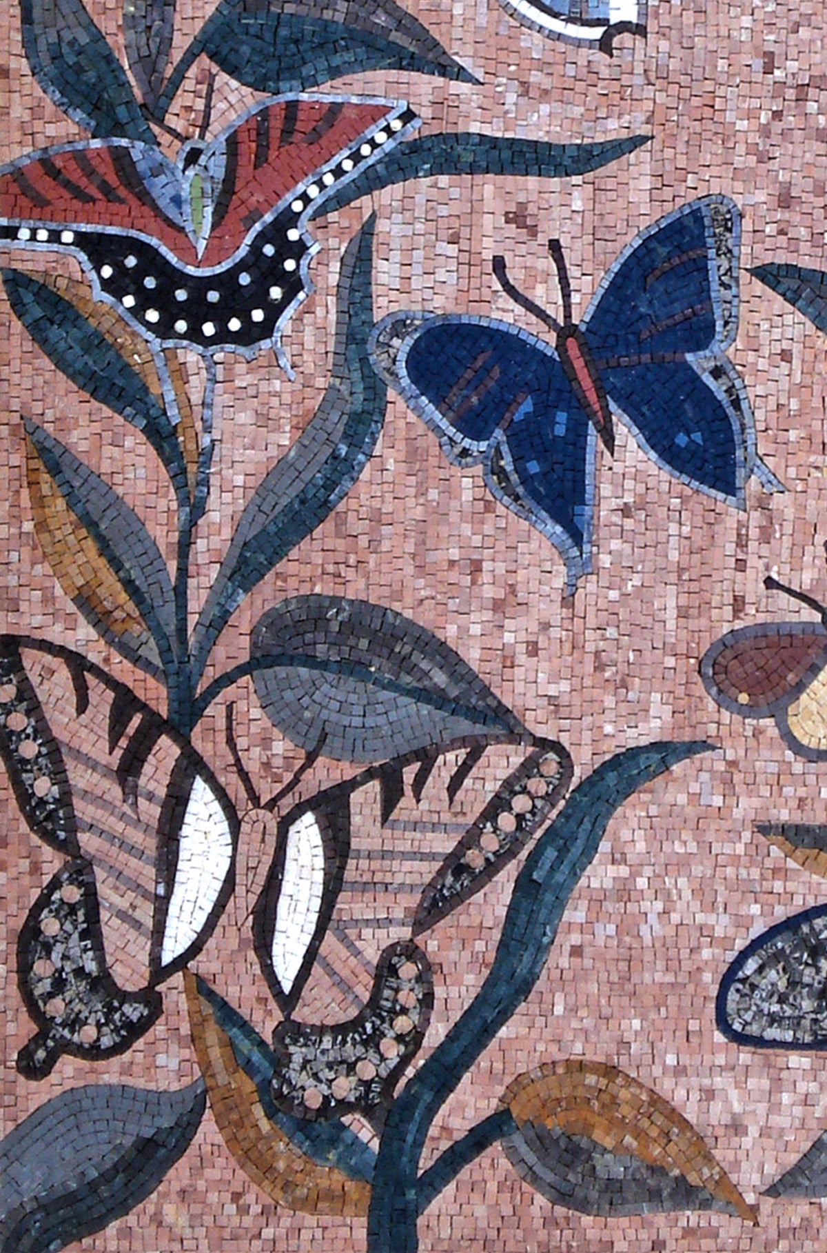 BM001 Handmade Marble Mosaic Art Kaleidoscope Butterfly
