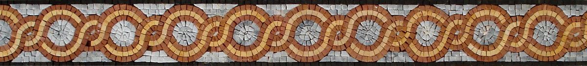 Brown String Pattern Mosaic Border: Living Room Wall Decor (6"x40")