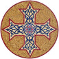 Custom Round Mosaic Plus Sign – Kitchen Wall Decor, Geometric Stone Medallion, customization available