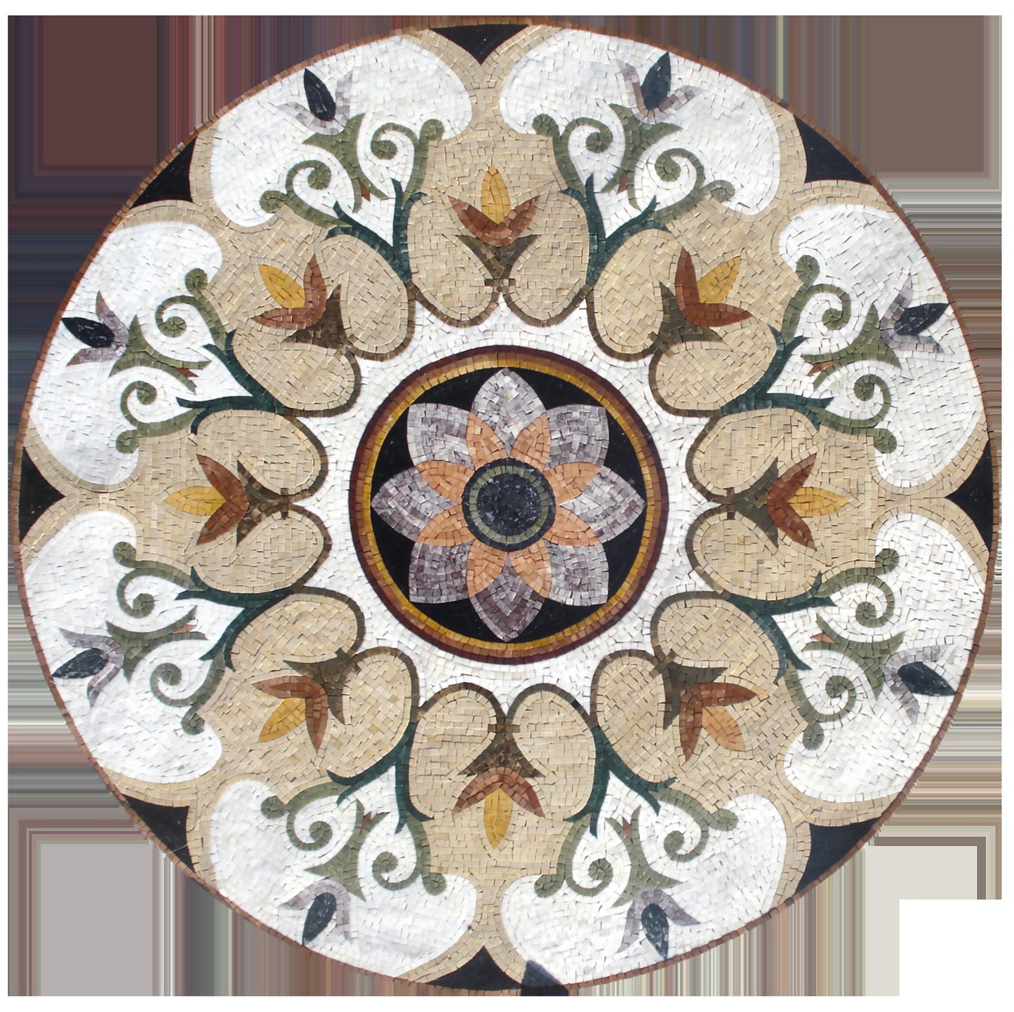 Artisan Elegance - Handmade Pattern Mosaic Medallion - Natural Marble Tile Décor - Customization available