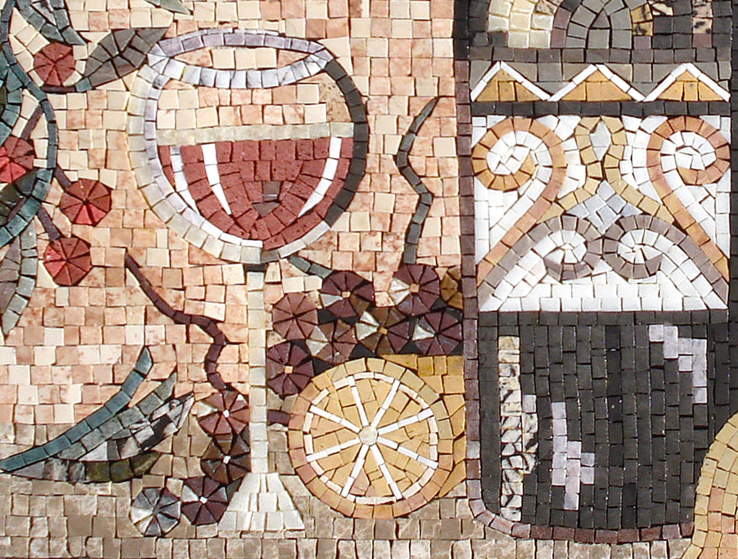 Handmade Marble Mosaic: Kitchen Backsplash Wall Art (24” x 18”)