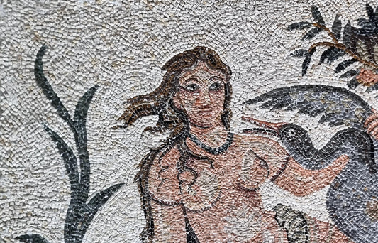 50"x32" Ancient Man Holding Duck Mosaic Wall Art –Historical Scene, Nature-Inspired Home Decor, Customization available