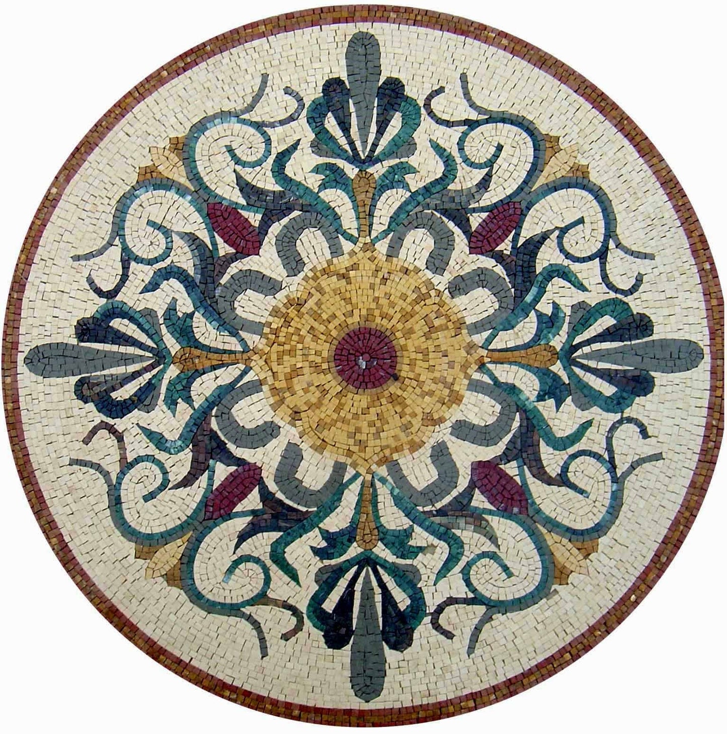 48" Handmade Decorative Medallion wall floor Marble Mosaic Art Stone Tile Décor