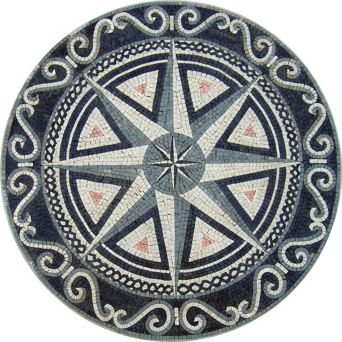 Celestial Splendor -Stellar Compass  Mosaic Medallion Flooring Art Tiles - Customization available