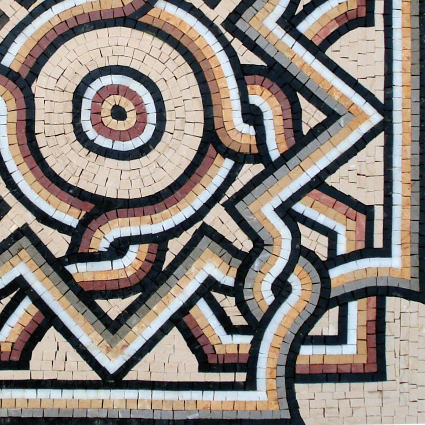 Handmade Colorful Marble Mosaic Tile Medallion (24")