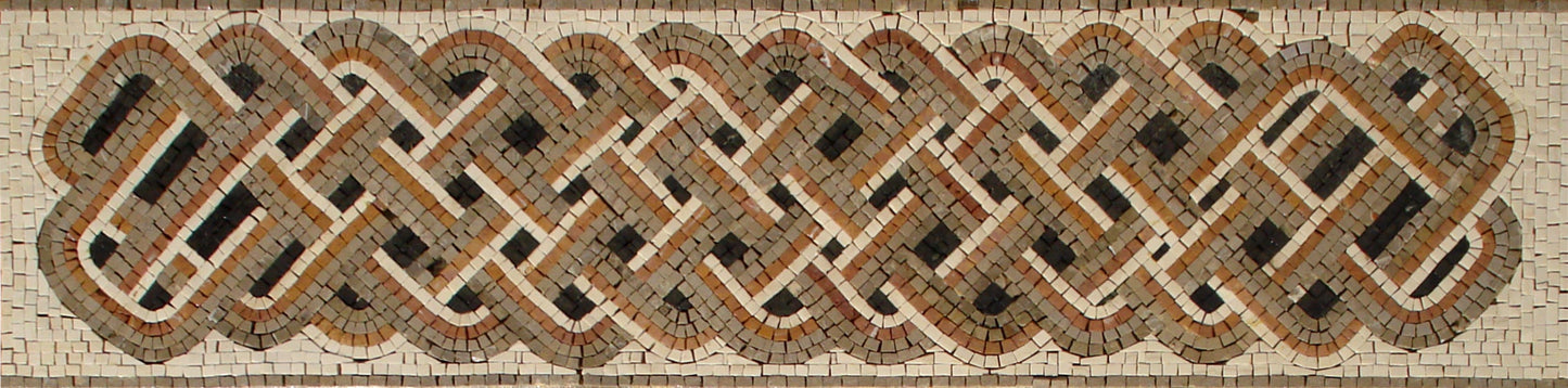 Geometric Mosaic Tile Border: String Art Design, 10"
