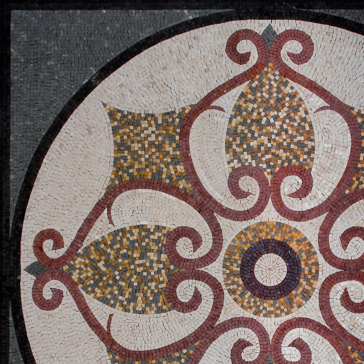 40" Handmade Geometric Marble Mosaic Tile Medallion