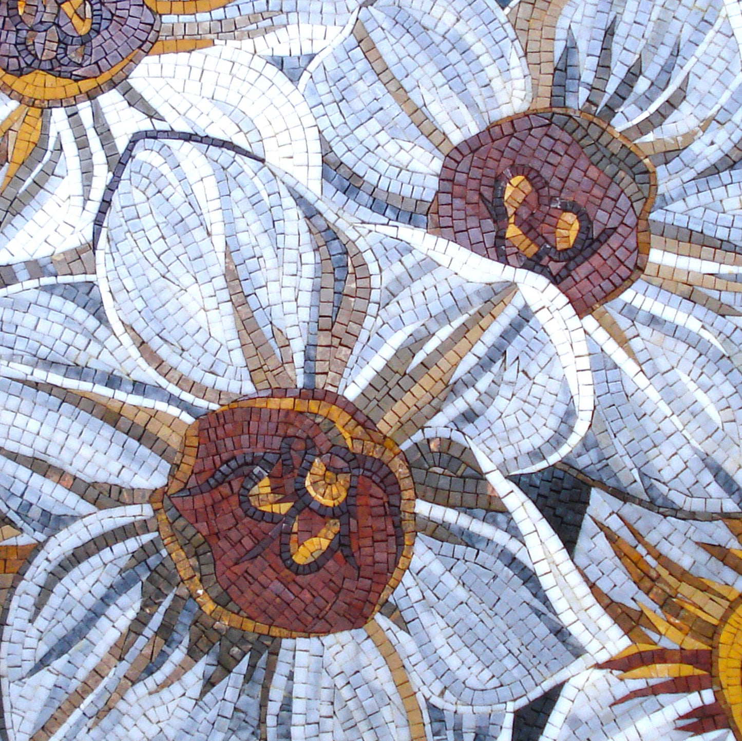 FL032 Daffodil Medallion Marble Mosaic Art Flowers