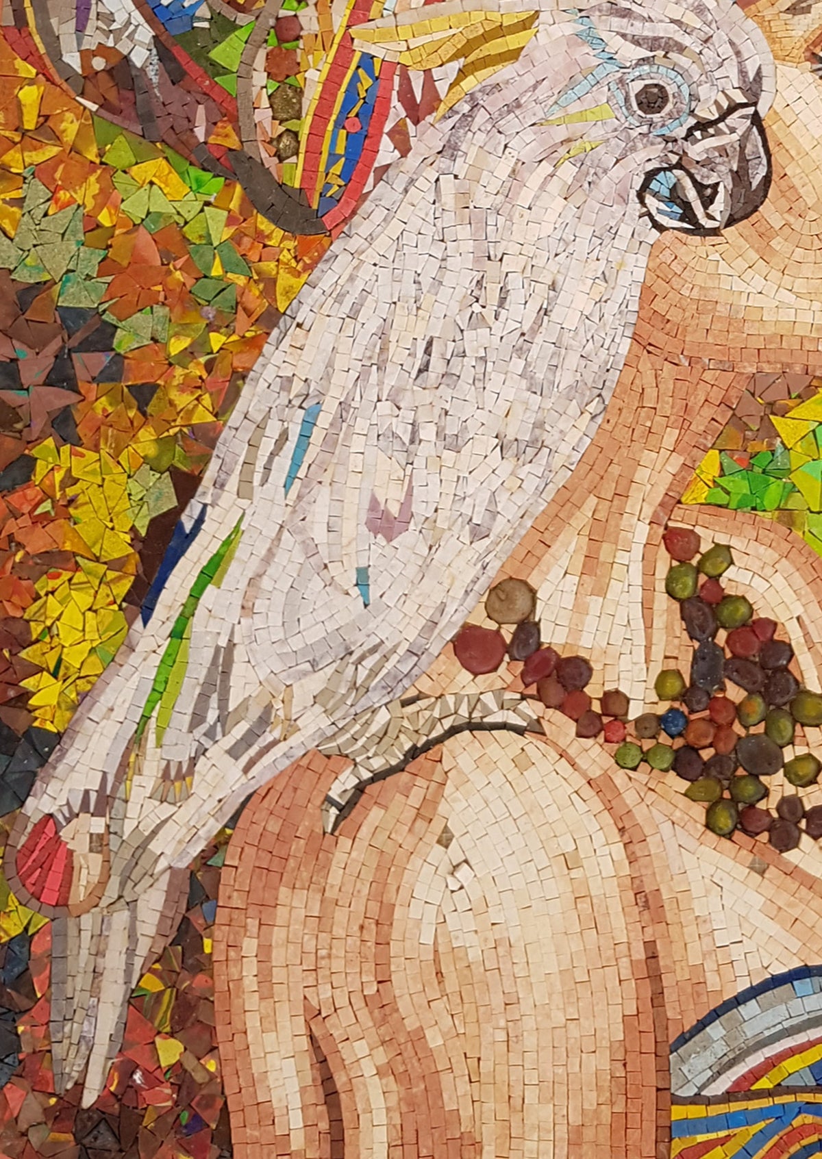 Handmade Marble Mosaic Portrait: Indian Woman Wall Art