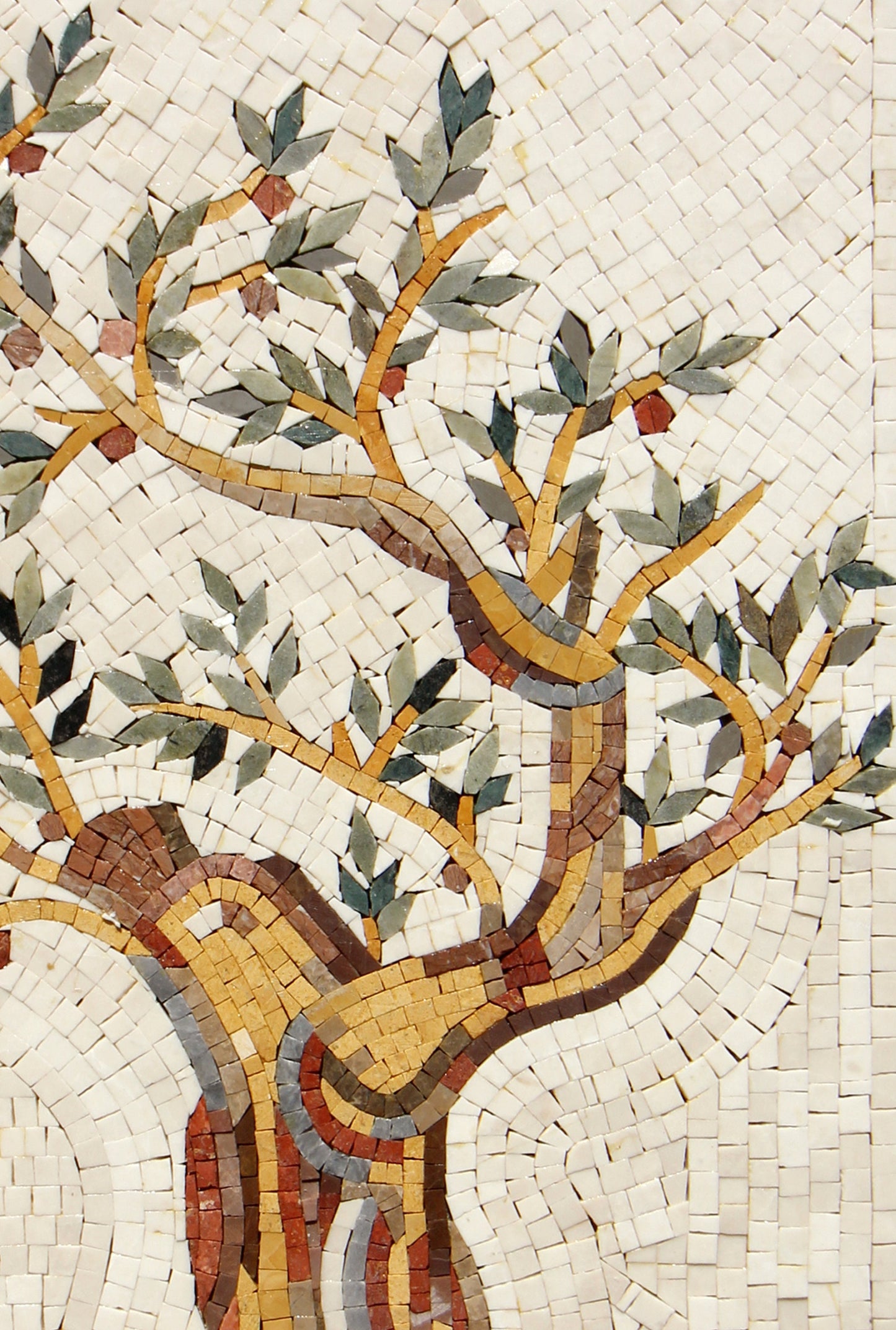 OLIVE TREE MOSAIC - Backsplash Marble Mosaic Tiles. Customization. Handcrafted Roman Mosaics
