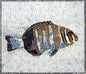 Handmade Fish Mosaic Tile Art: Marble Wall Decor (16x14)