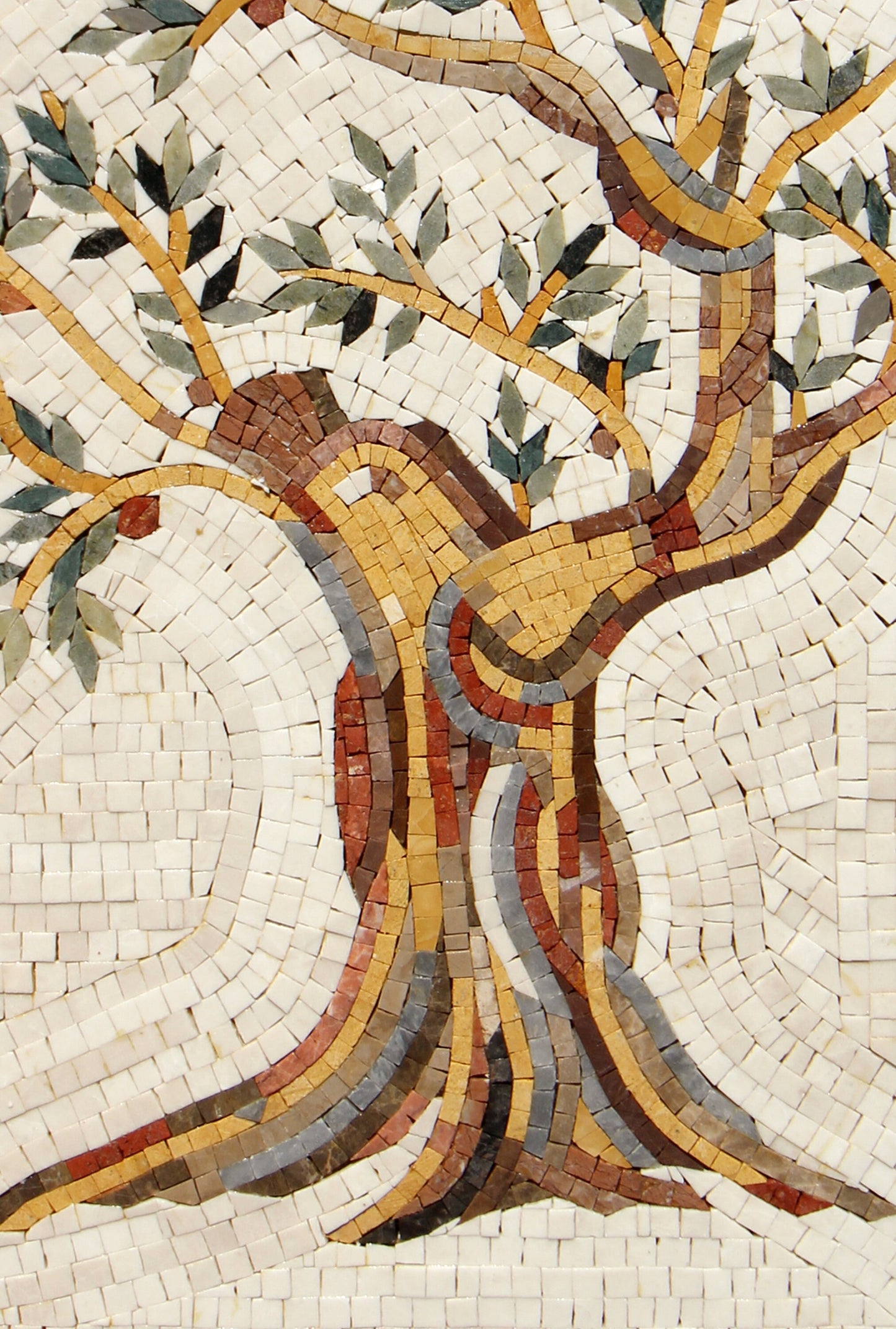 OLIVE TREE MOSAIC - Backsplash Marble Mosaic Tiles. Customization. Handcrafted Roman Mosaics
