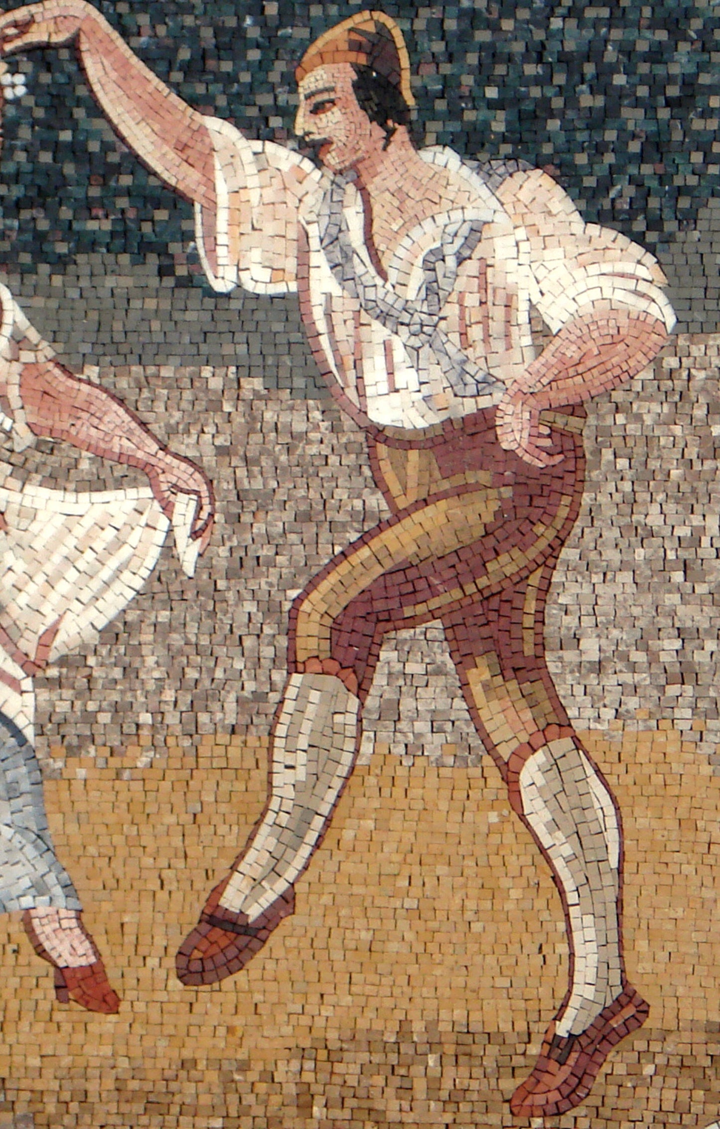 Handmade Marble Mosaic Tile Art: Couple Dancing Portrait, 52”x32”