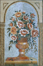 Handmade Rose Mosaic Wall Art: Natural Stone Floral Decor