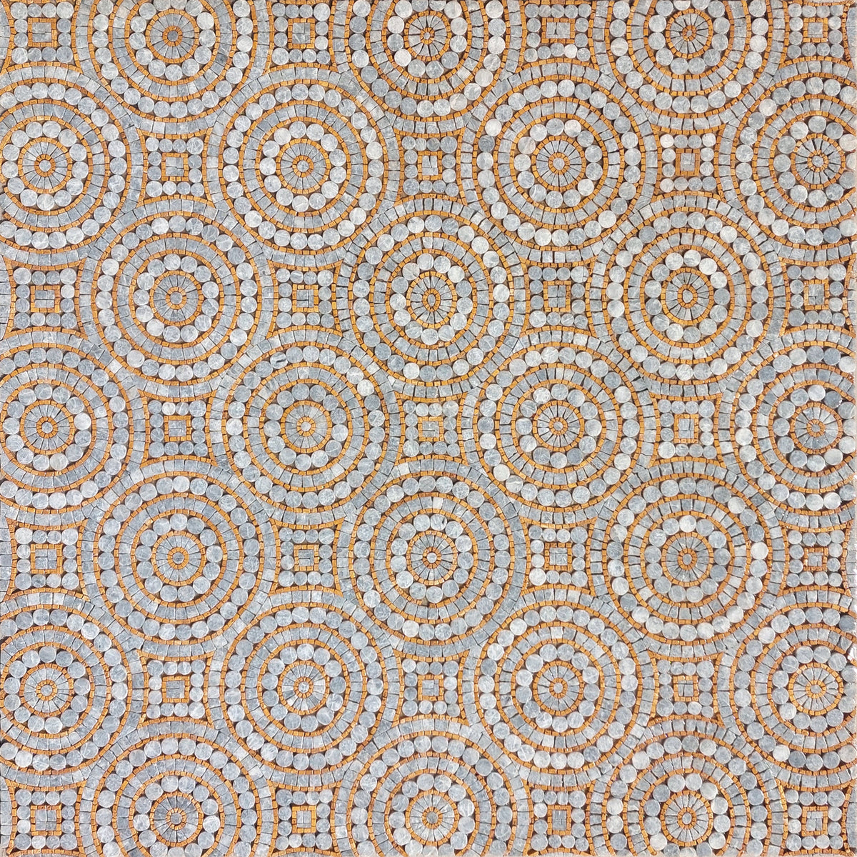 Handmade Circle Pattern Marble Mosaic Tile: Indoor/Outdoor
