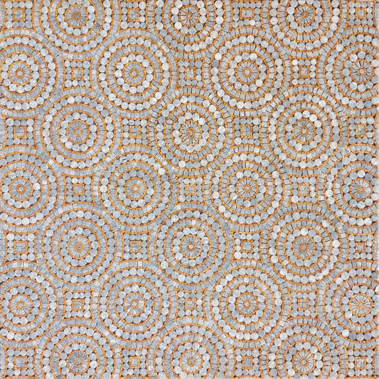 Handmade Circle Pattern Marble Mosaic Tile: Indoor/Outdoor
