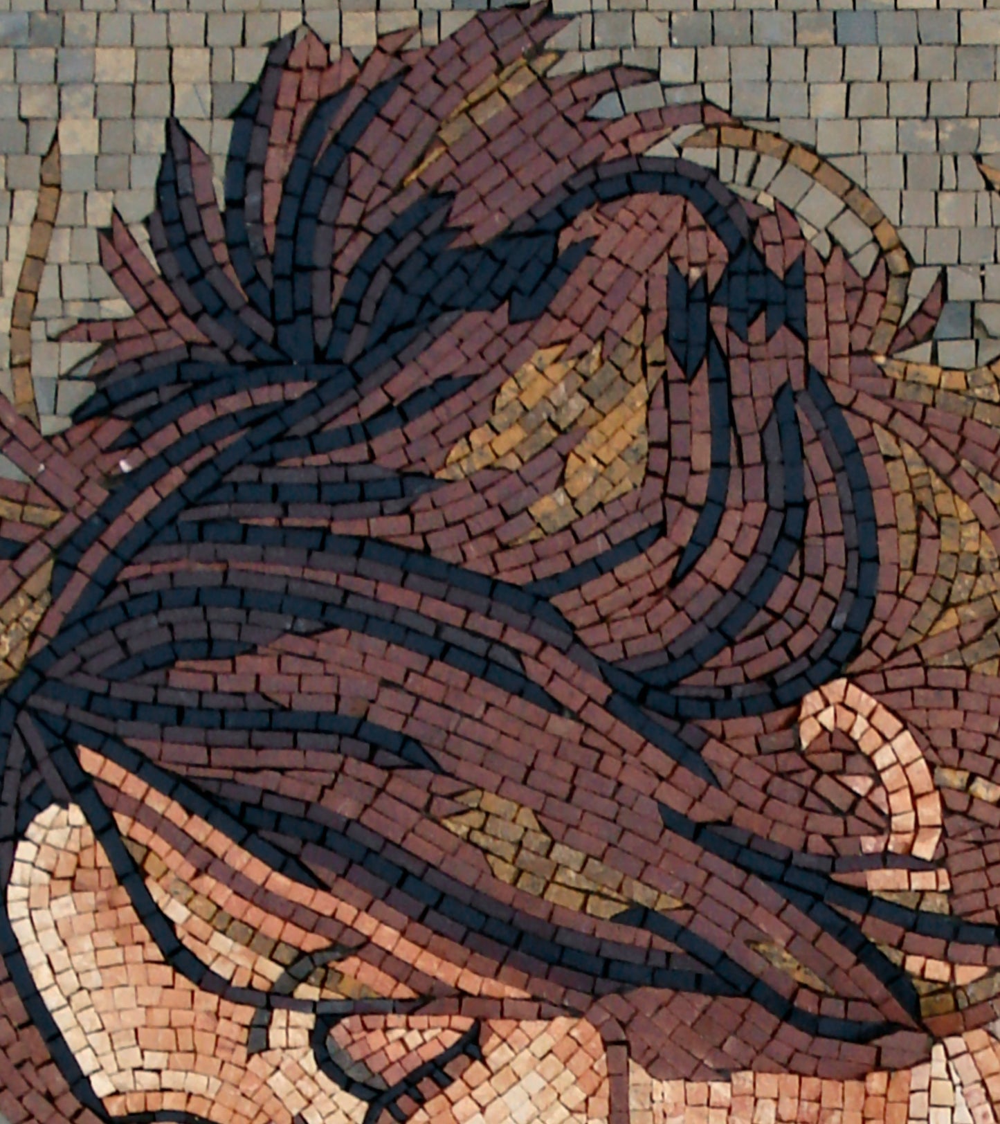 Handmade Marble Mosaic Tile: Elegant Woman Portrait Mural