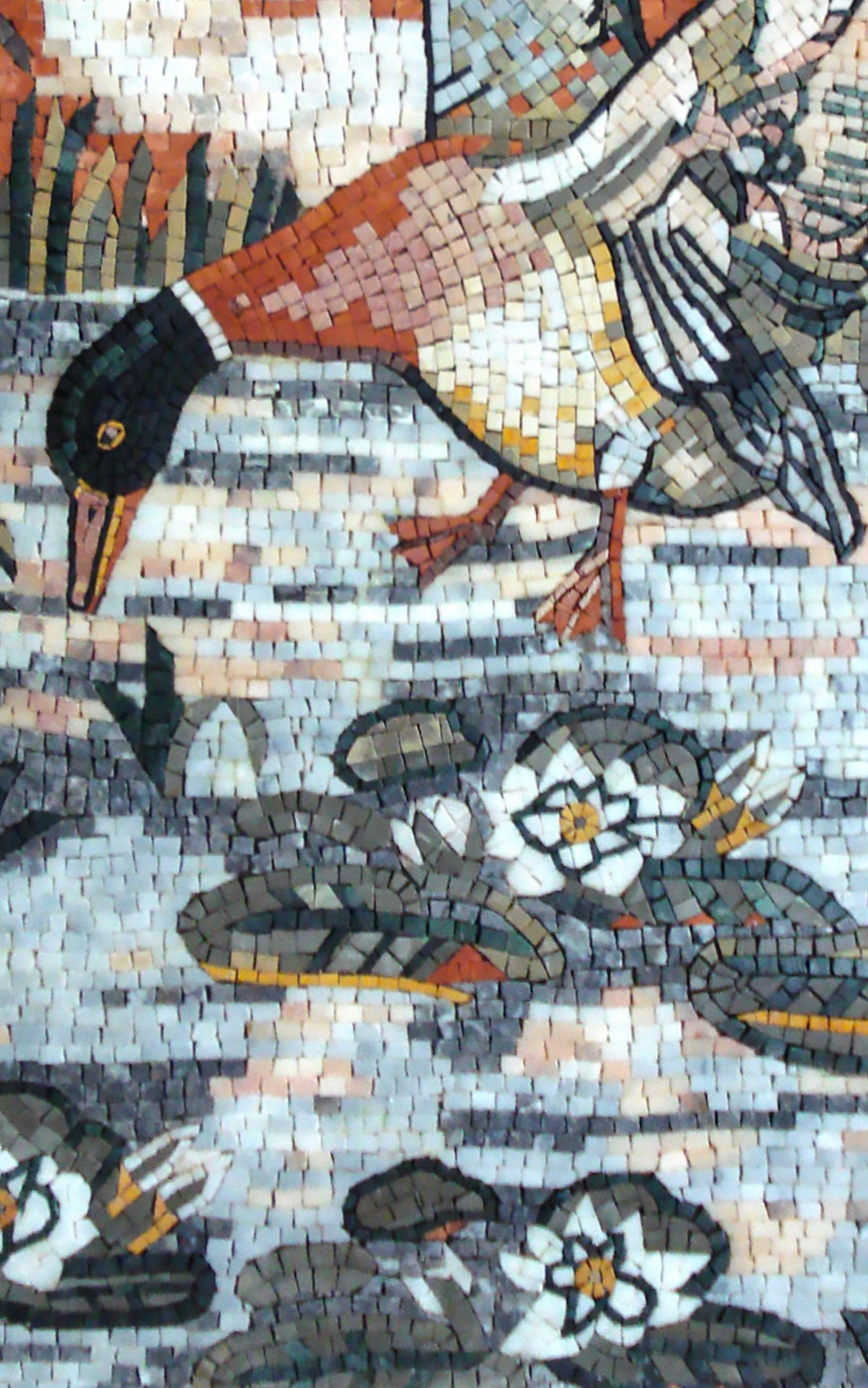 Mallard Duck Mosaic Tile Art: Handmade Stone Wall Decor (44" x 28")