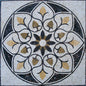 Floral Marble Mosaic Tile Medallion: 40" Square Geometric Mural