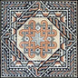 40" Marble Mosaic Floor Tile: Geometric Floral Art
