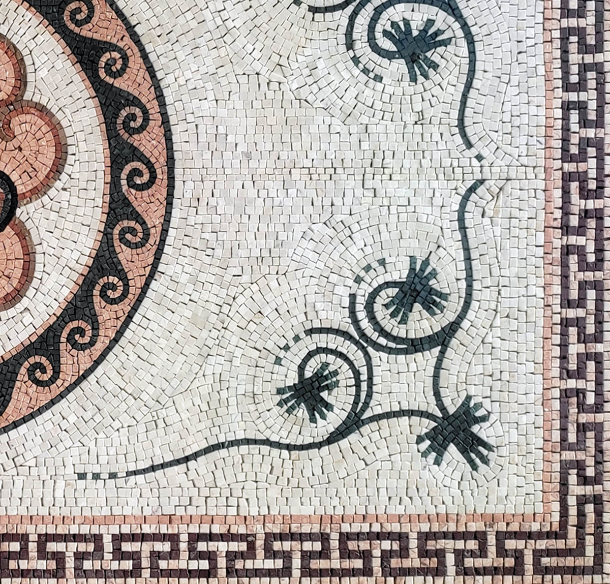 Handmade Floral Marble Mosaic Rug: Home Decor Mat (72” x 40")
