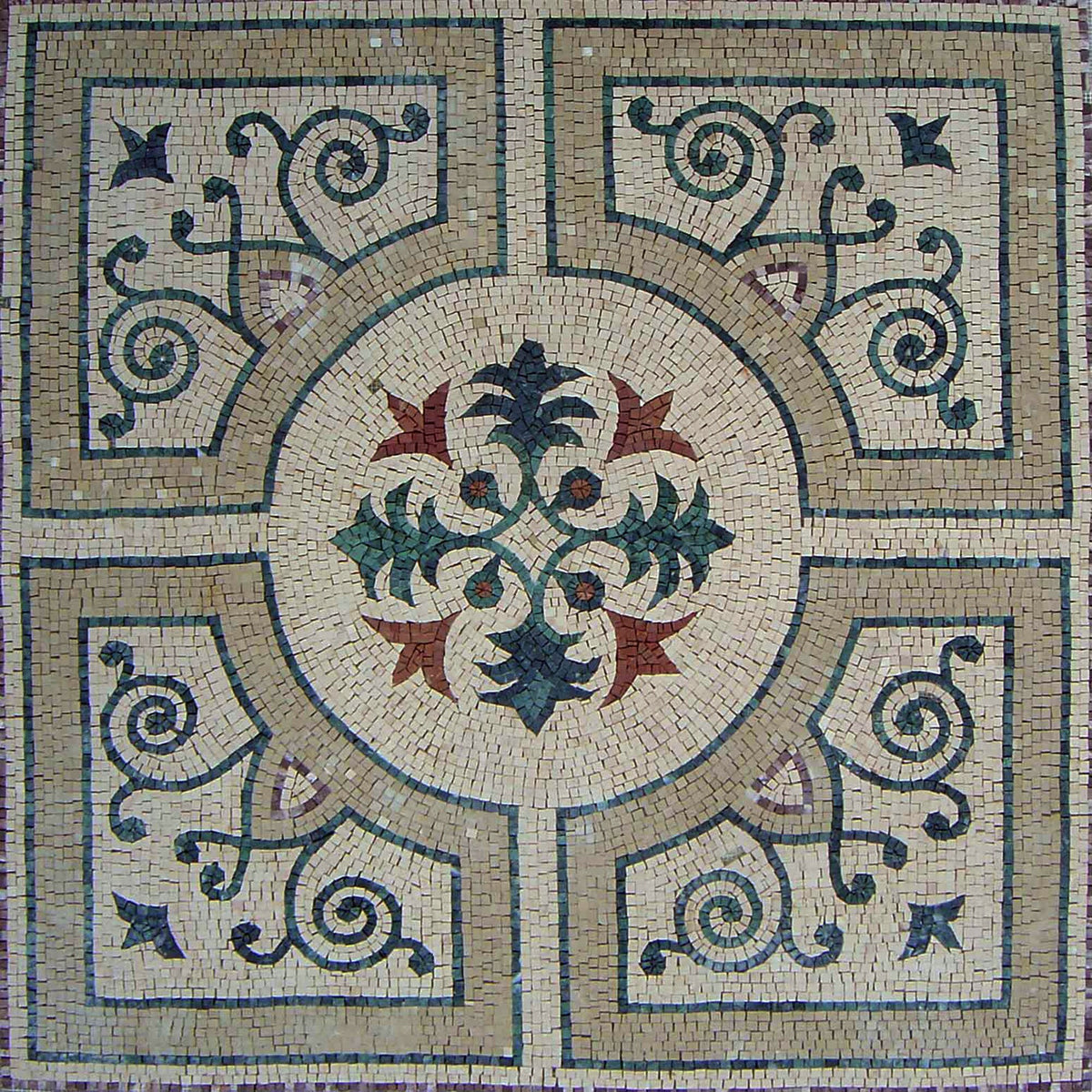 48" Geometric Marble Mosaic Tile: Inlay Art Flooring & Decor