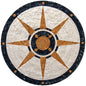 Floral Marble Mosaic Tile: Geometrical Square Pattern, Indoor/Outdoor