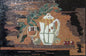 Handmade Still Life Mosaic Tile Art: Champagne Glass & Ceramic Pot