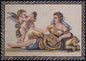 Cupid and Venus Mosaic Tile Mural: Handmade Marble Art