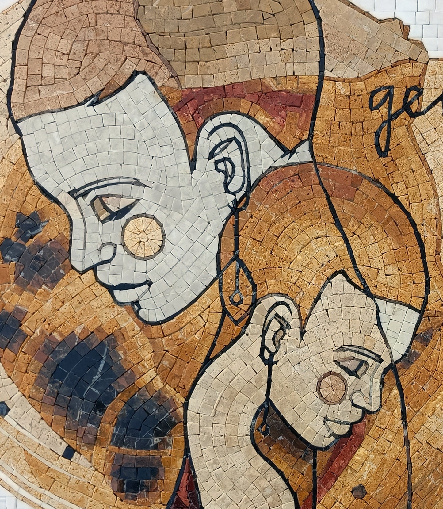 Handmade Gemini Zodiac Mosaic Tile Mural: Astrologist Room Decor