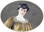 Handmade Edwardian Lady Marble Mosaic Tile Art: 52” x 32”