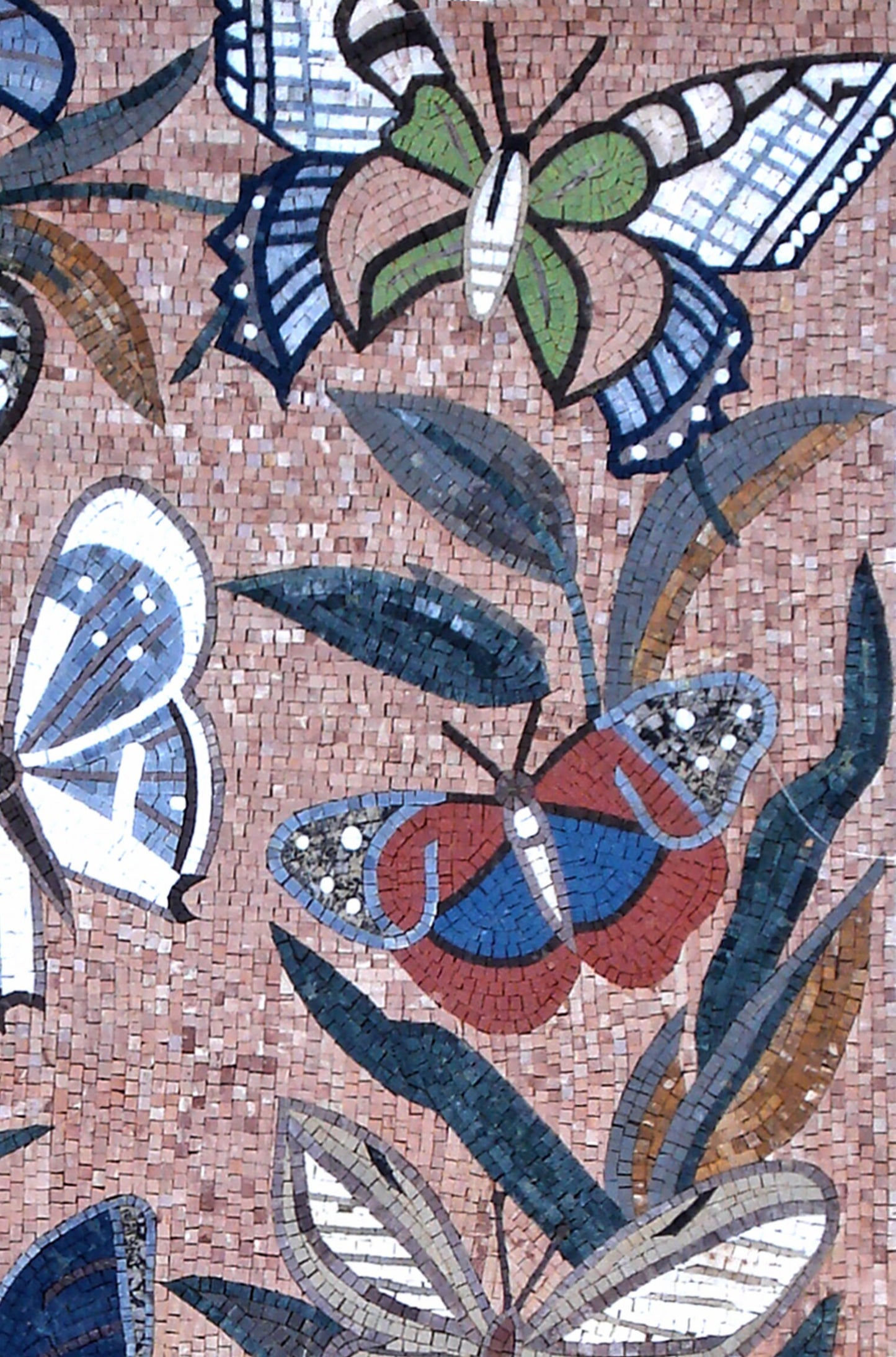 BM001 Handmade Marble Mosaic Art Kaleidoscope Butterfly