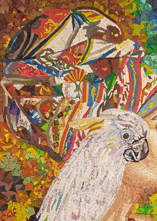 Handmade Marble Mosaic Portrait: Indian Woman Wall Art