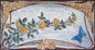 Handmade Marble Mosaic Wall Art: Yellow Roses and Butterfly