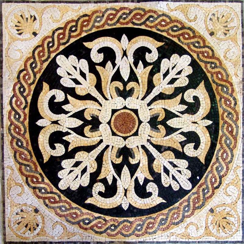 24" Handmade Marble Mosaic Square Floor Interior Home Décor Art Tile Stone.