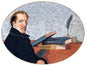 Handmade Scholar Portrait Marble Mosaic Tile Art (52” x 32")