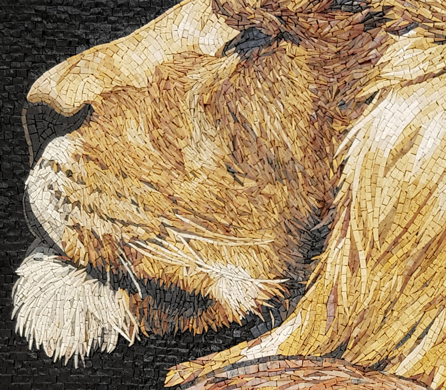 Lion & Falcon Mosaic Tile Art: Handmade Stone Wall Decor