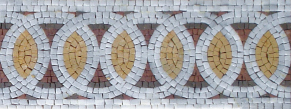 Geometric Circle Mosaic Tile Border: Bathroom & Interior Decor (40x8")